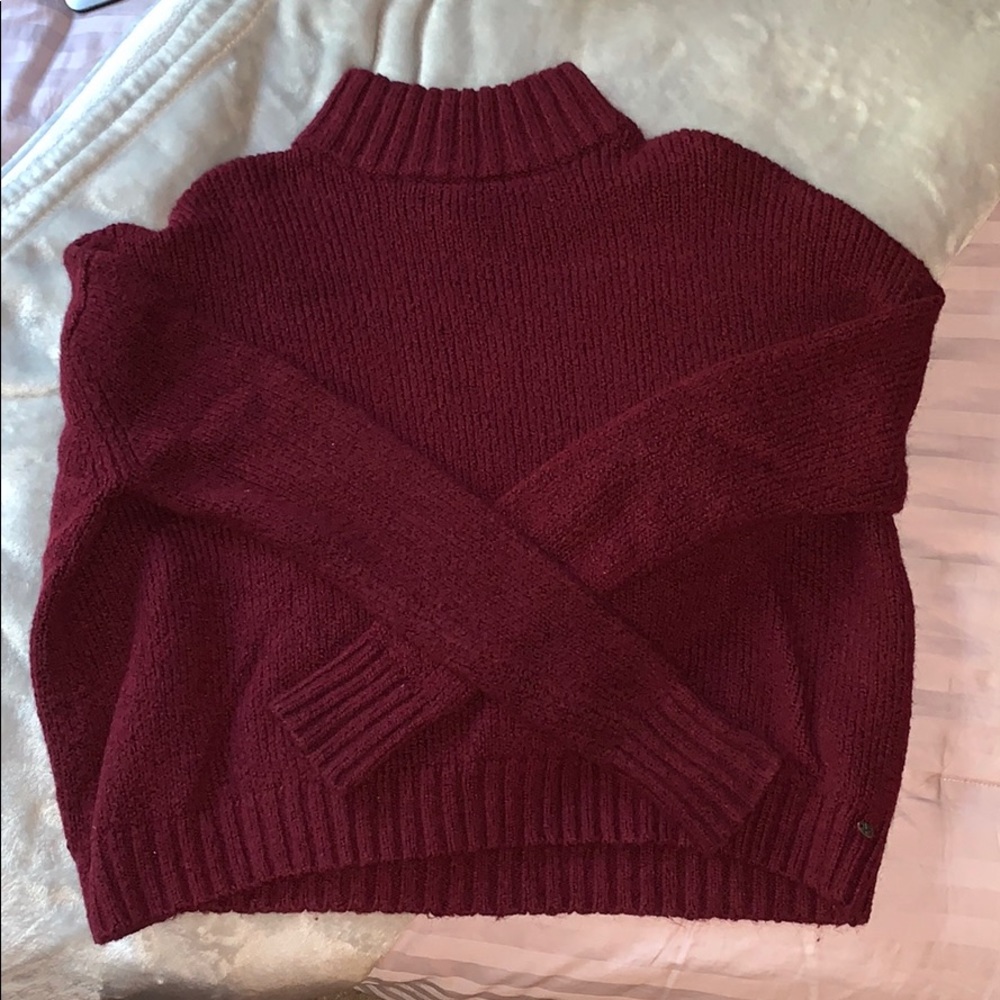 American Eagle Maroon Winter Sweater- Mock Neck